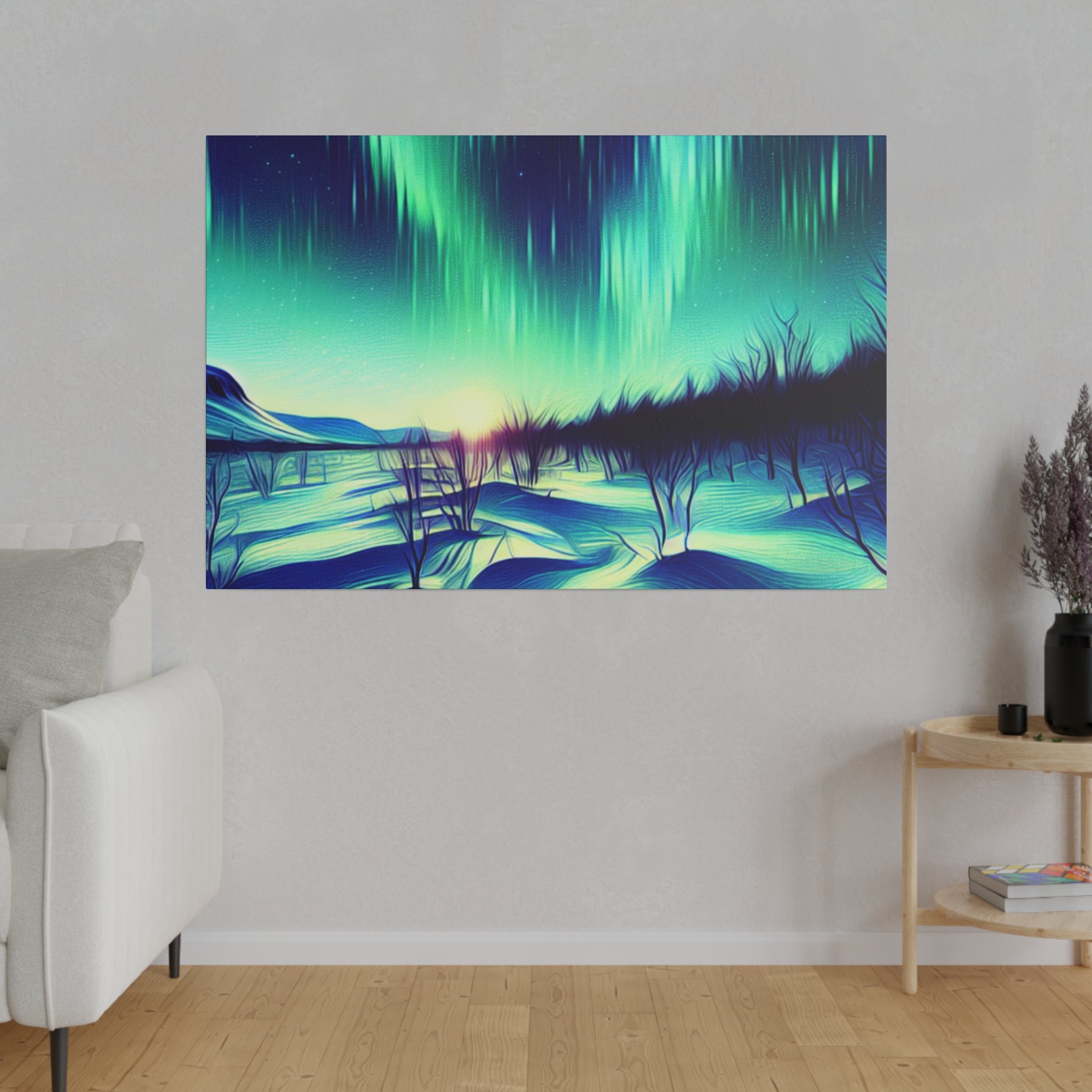 Aurora Mist Symphony Northern Lights Painting Canvas