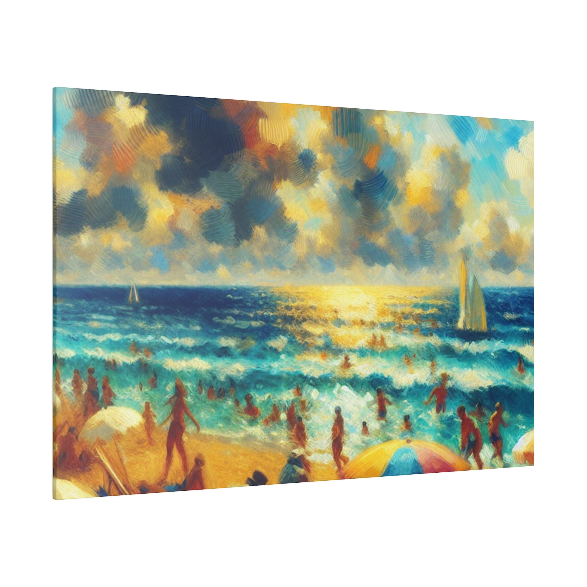 Expressionist Dreams of Coastal Twilight Beach Painting Canvas