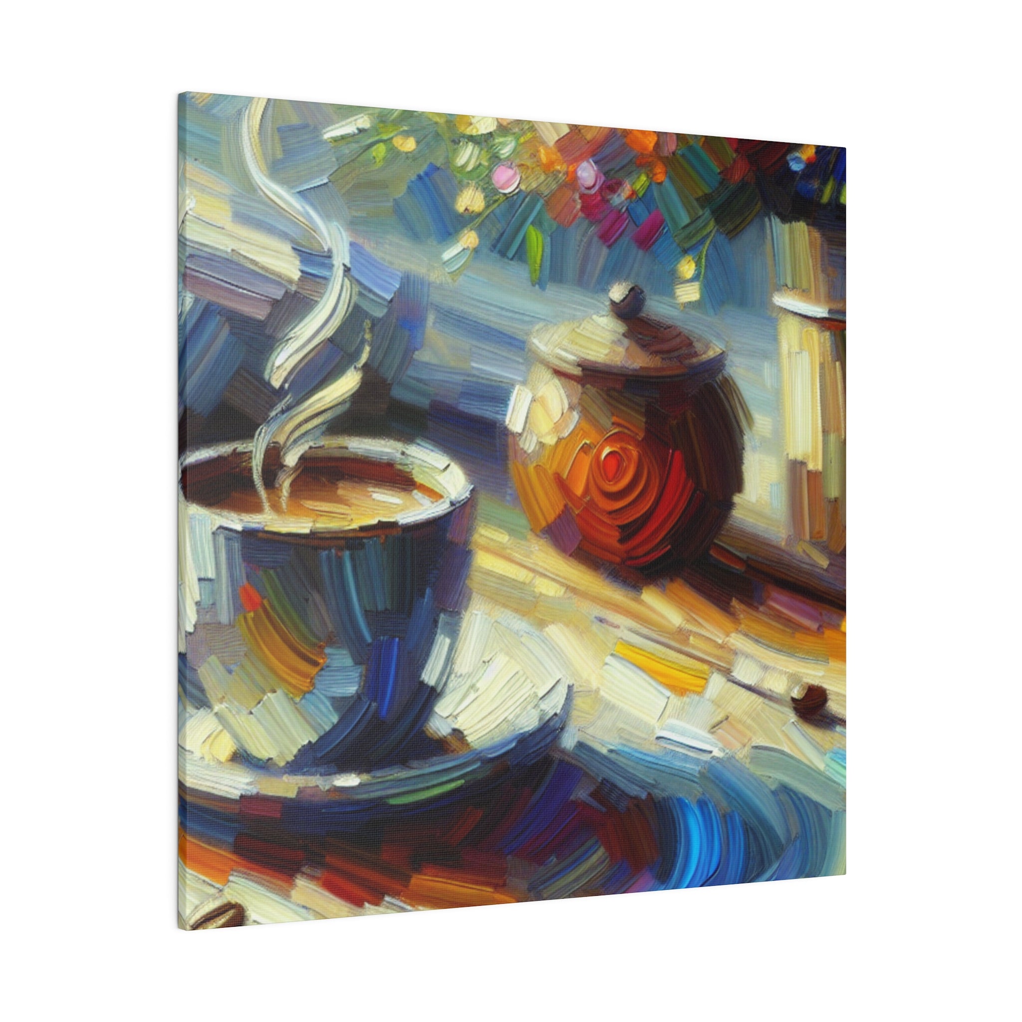 Espresso Artistry Paint Brush Art Scene Coffee Painting Canvas