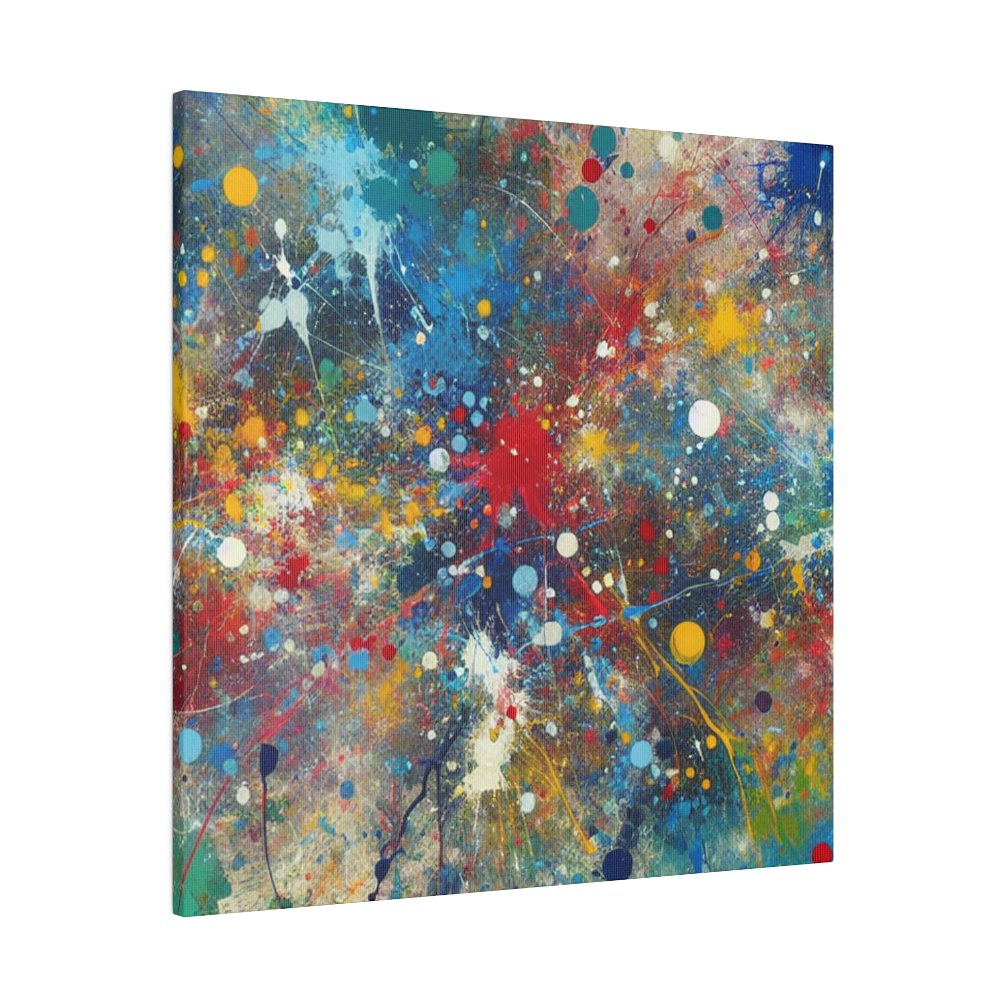 Split Splat Splatter Painting Colorful Abstract Art Canvas