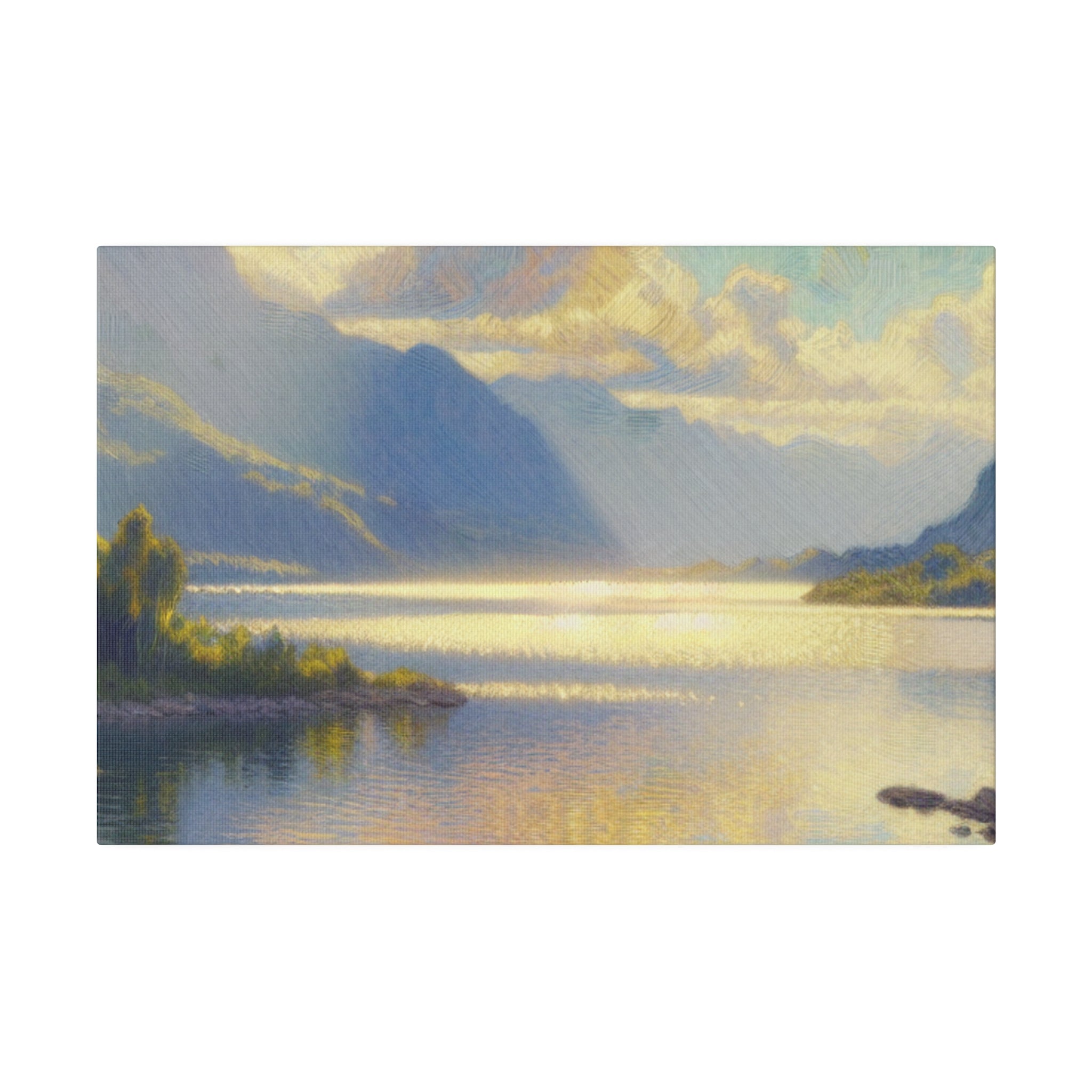 Serene Lake Mirage Lake Painting Canvas