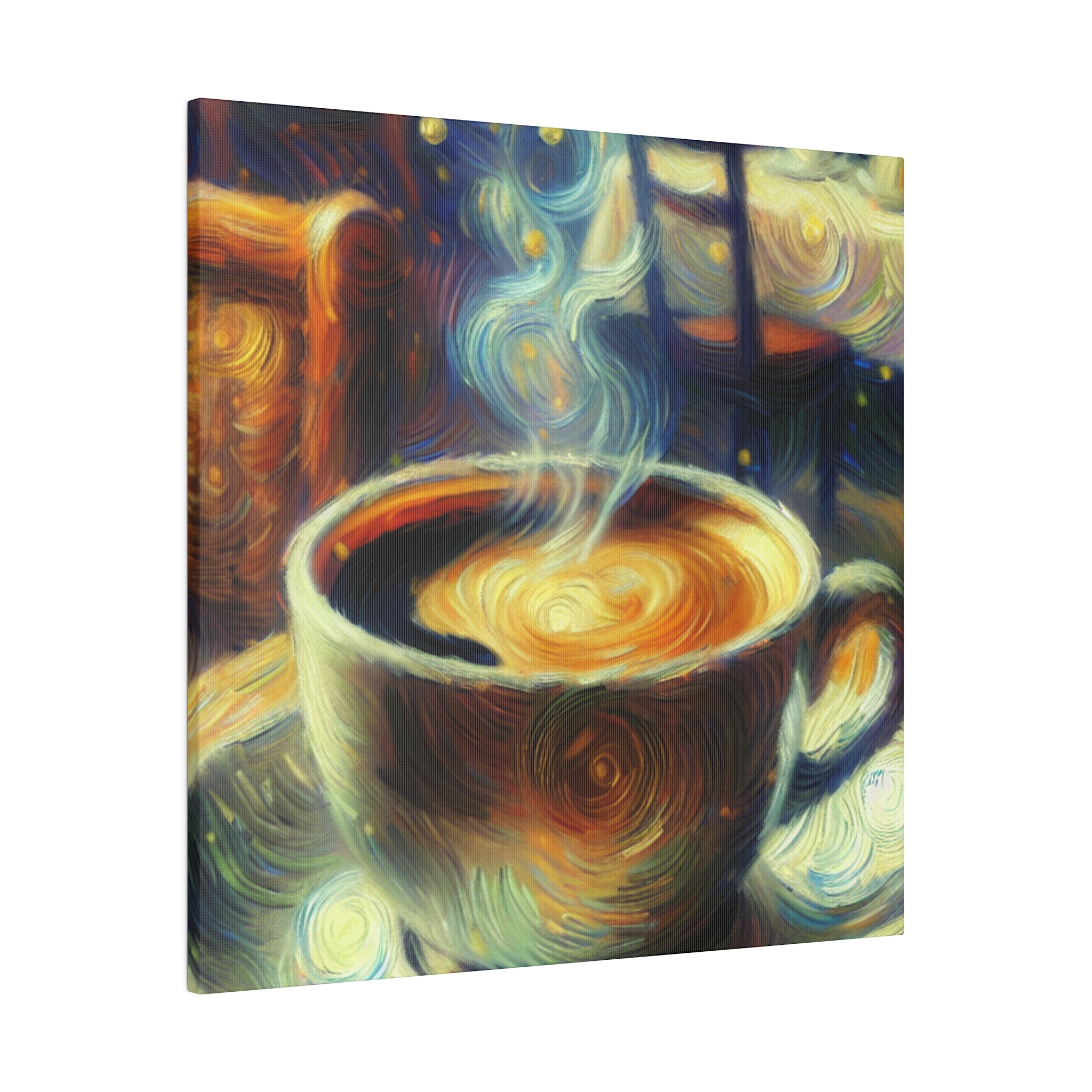 Whimsical Brew Visions Steaming Coffee Impressionist Artwork Coffee Painting Canvas