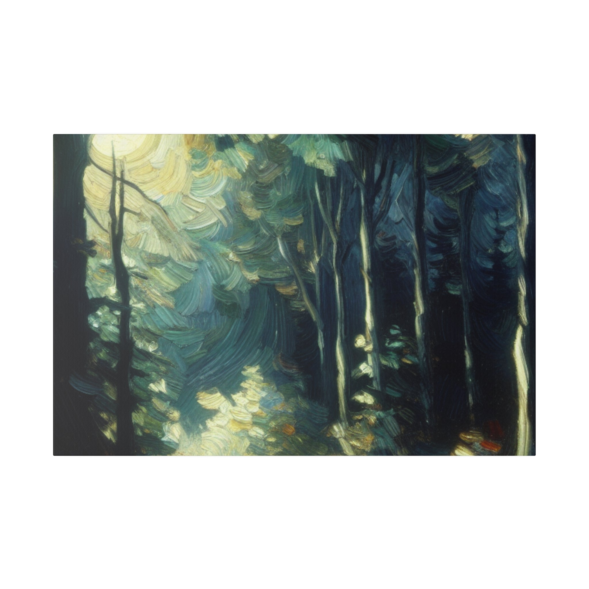 Bright Moonlight Forest Painting Canvas