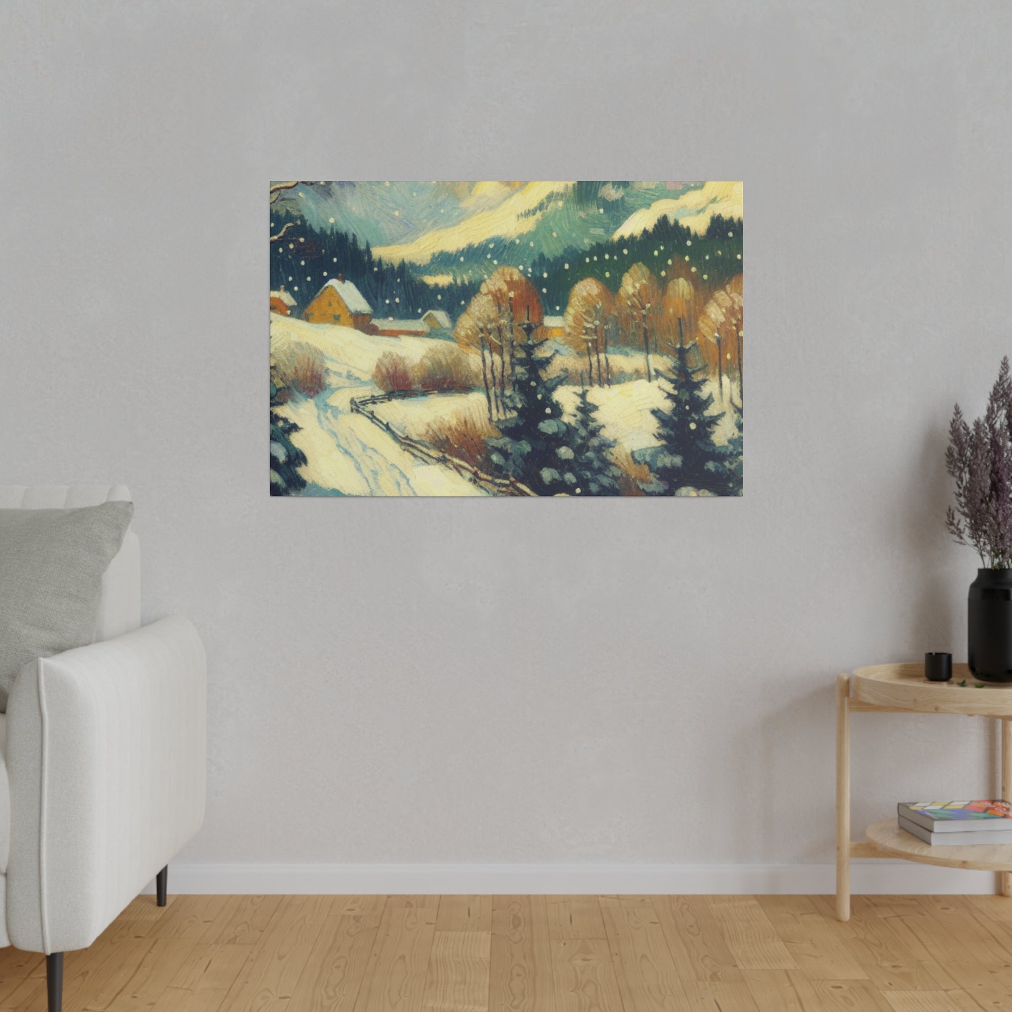 An Impressionist Viewpoint Rural Winter Painting Canvas