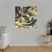 Country Morning Impressionist Artwork Rich Aroma Coffee Painting Canvas