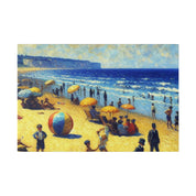 50s Scene Beach Landscape Painting Canvas