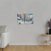 Frosty Epoch Cabin Snowscape Winter Painting Canvas