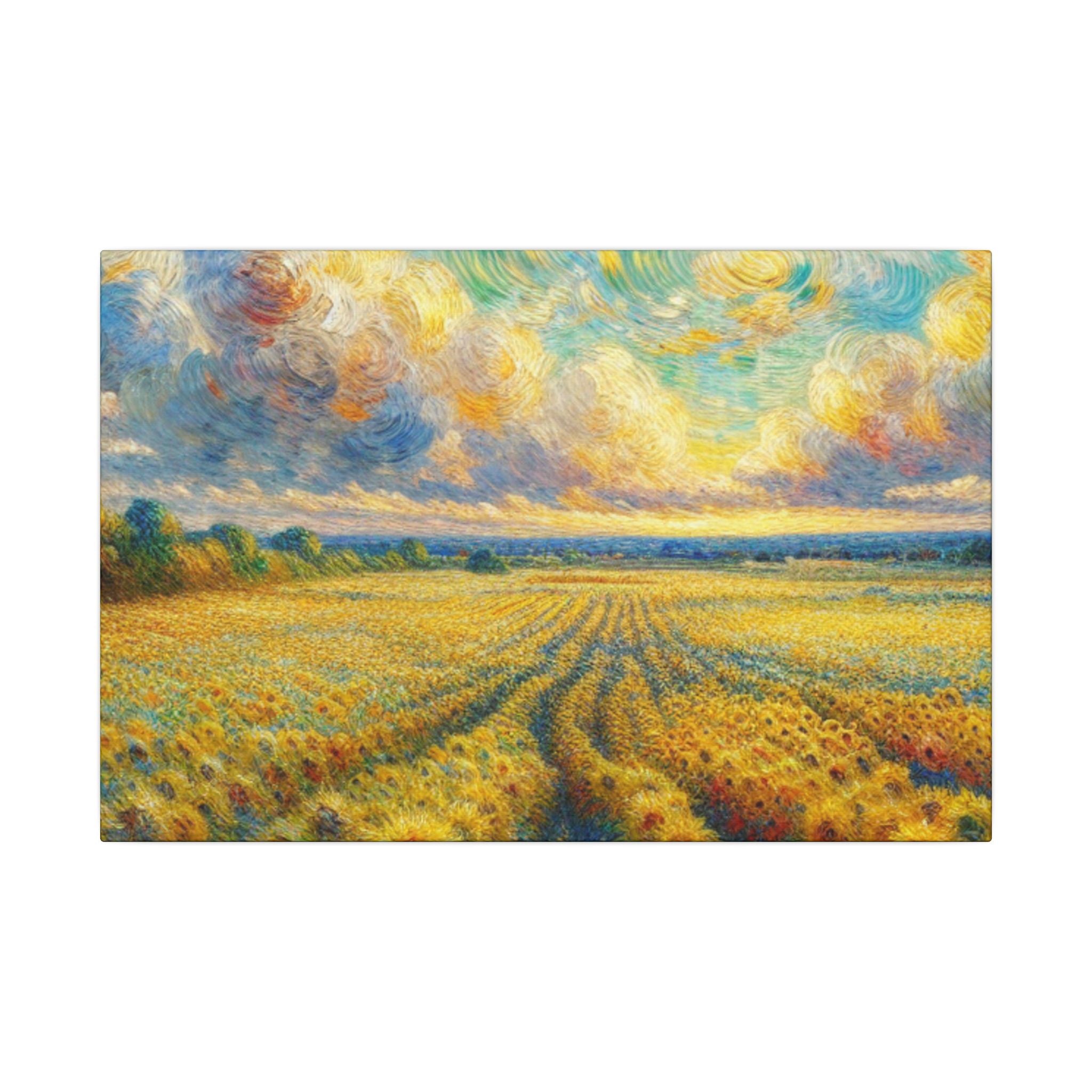 Country Sunflower Field Painting