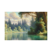 Serene Waterscape Symphony Lake Painting Canvas