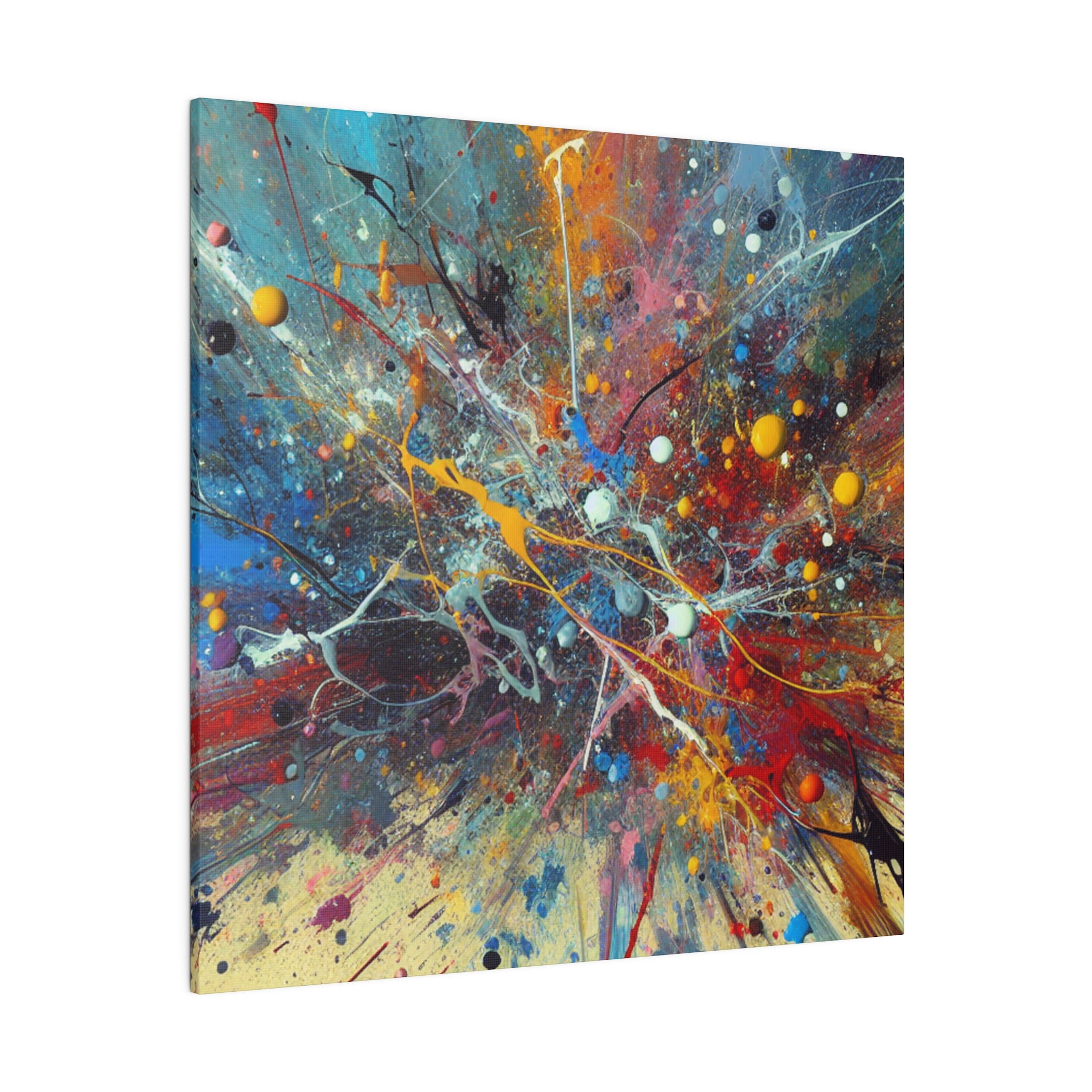 Bold Splatter Paint Abstract Art Canvas