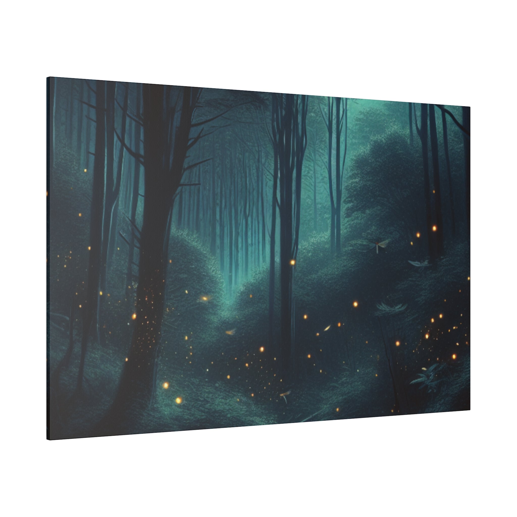 Twilight Whispers Firefly Forest Painting Canvas