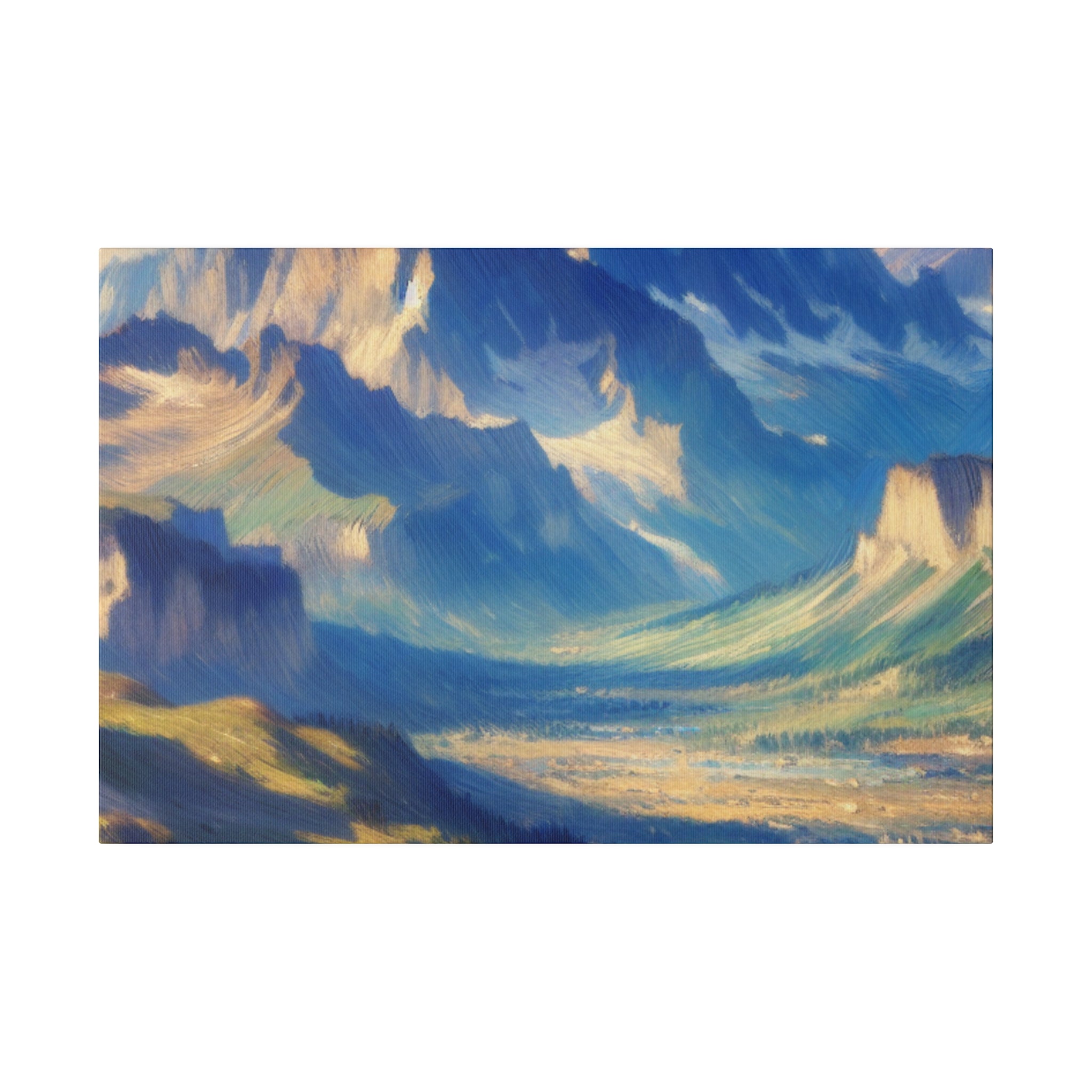 Light Meets Land Mountain Landscape Painting Canvas