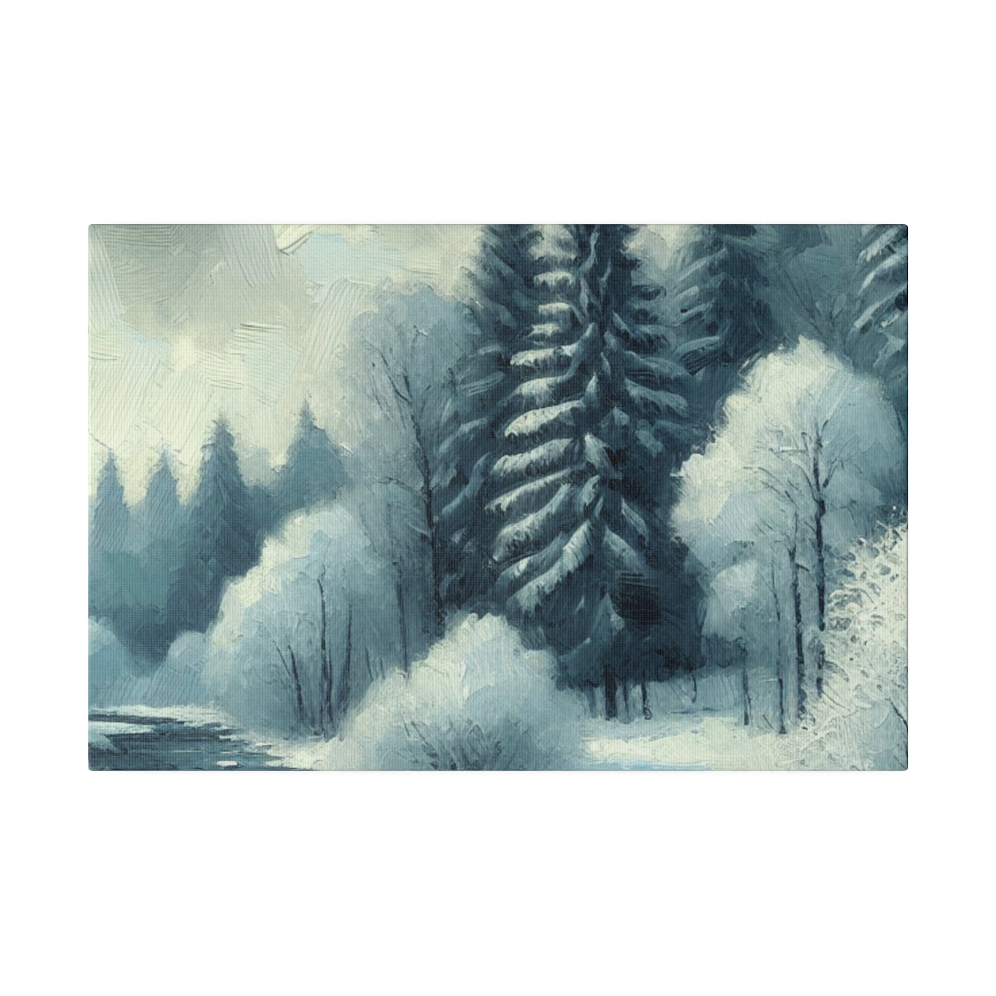 Winter Symphony in Vintage Hues Winter Painting Canvas