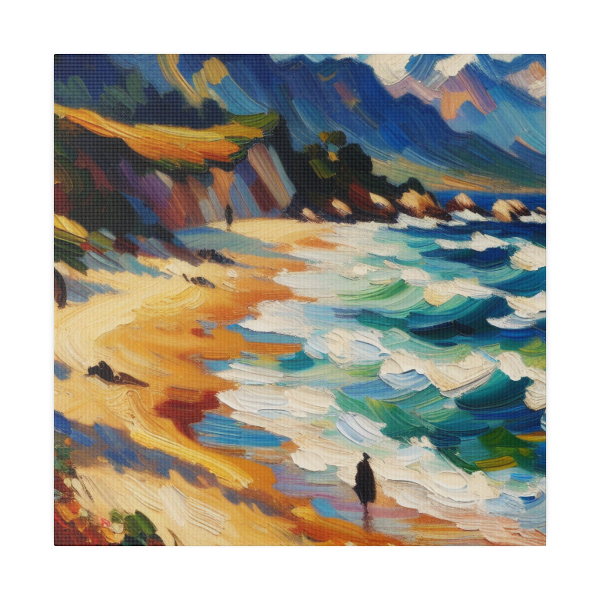 Vibrant Expressionist Landscape Beach Painting Canvas