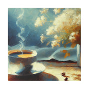 Windowsill Vista Impressionist Coffee Painting Canvas