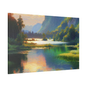 Serene & Silent Lake Reverie Lake Painting Canvas