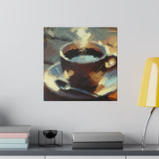 Quiet Morning Rustic Cafe Wall Decor Coffee Painting Canvas