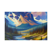 Serene Brilliance Mountain Landscape Painting Canvas