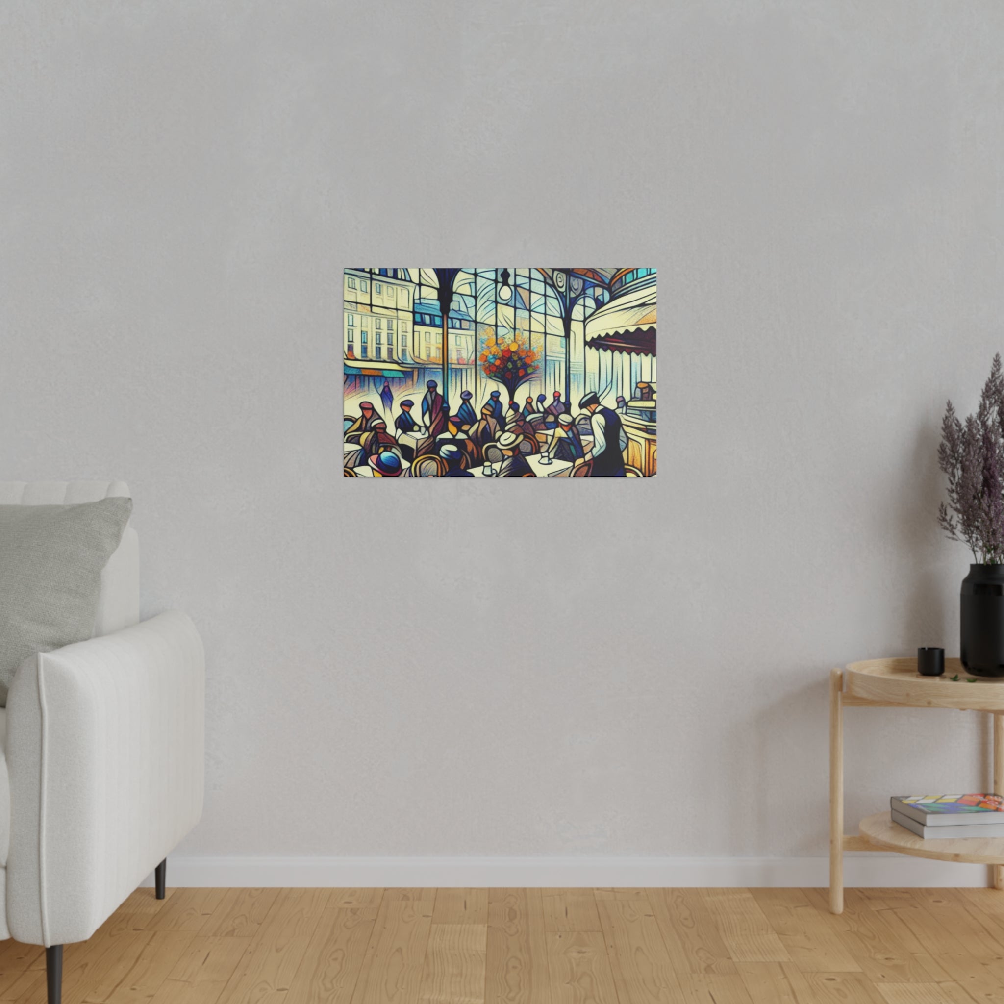 Morning Muse Vintage European Cafe Artwork Canvas