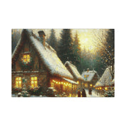 Snowy Christmas Village Canvas