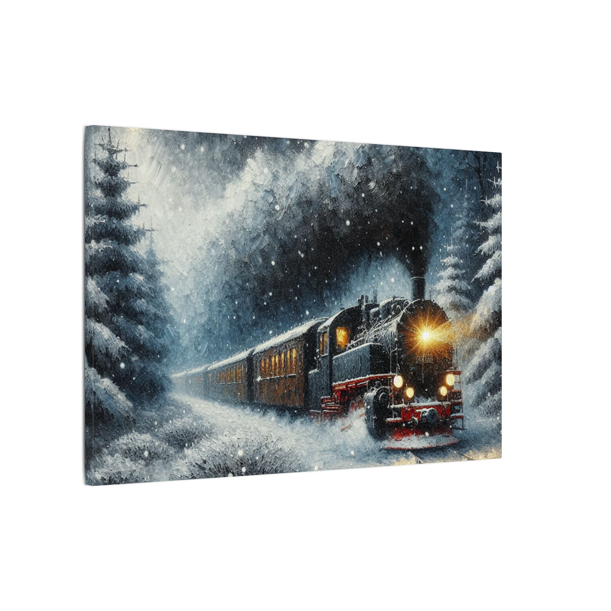 Midnight Christmas Train Canvas