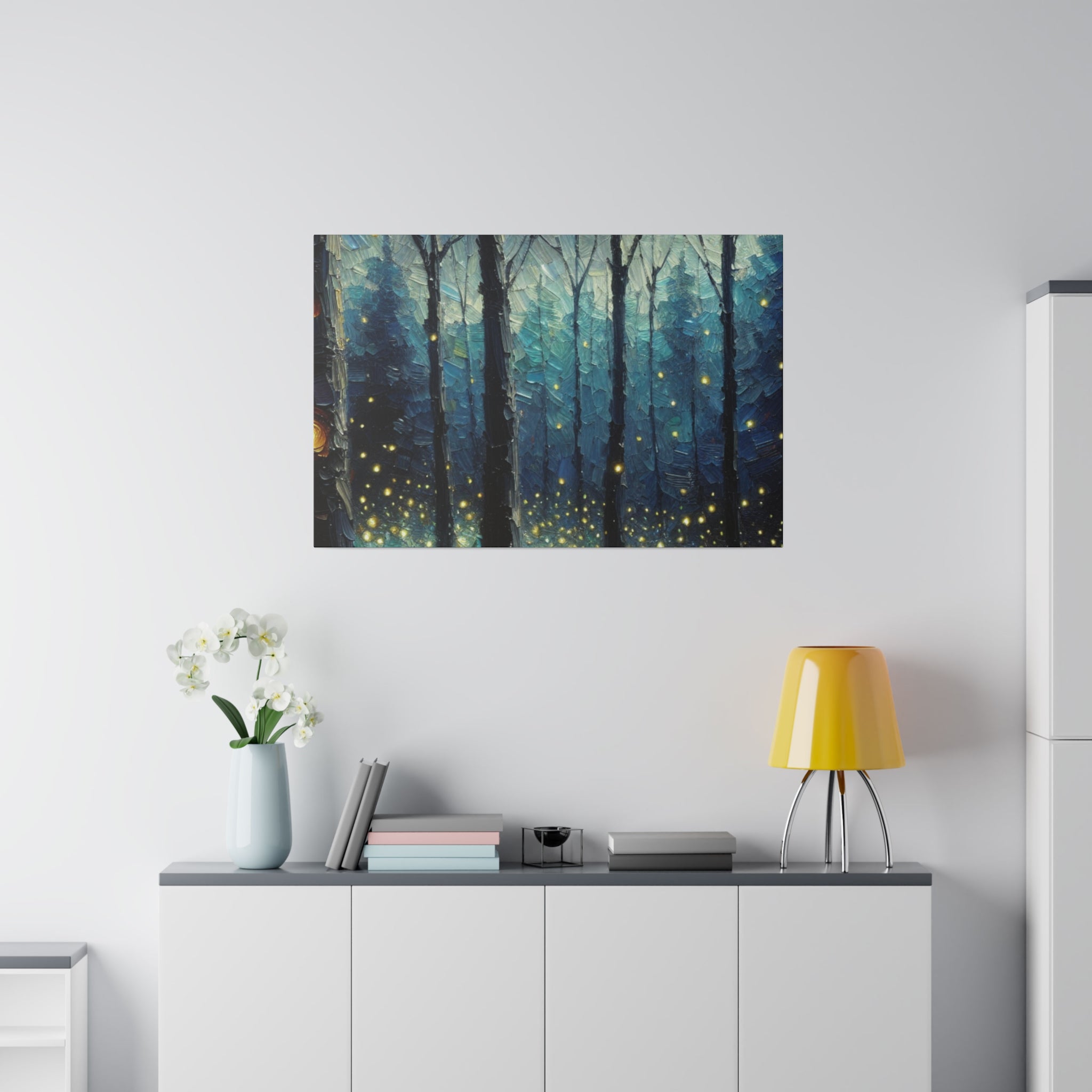 Luminary Glade Firefly Forest Painting Canvas