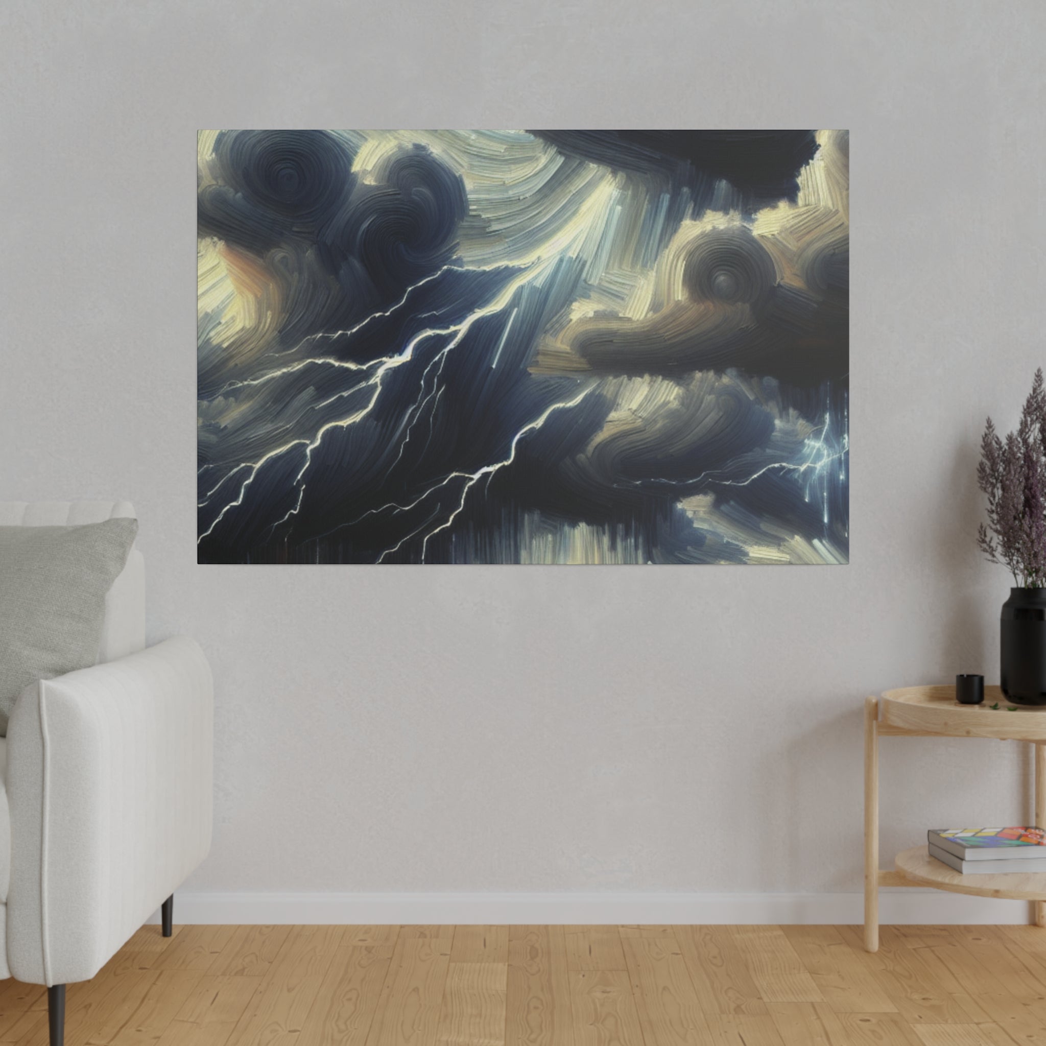 Tempest Heavens Masterpiece Lightning Painting Canvas