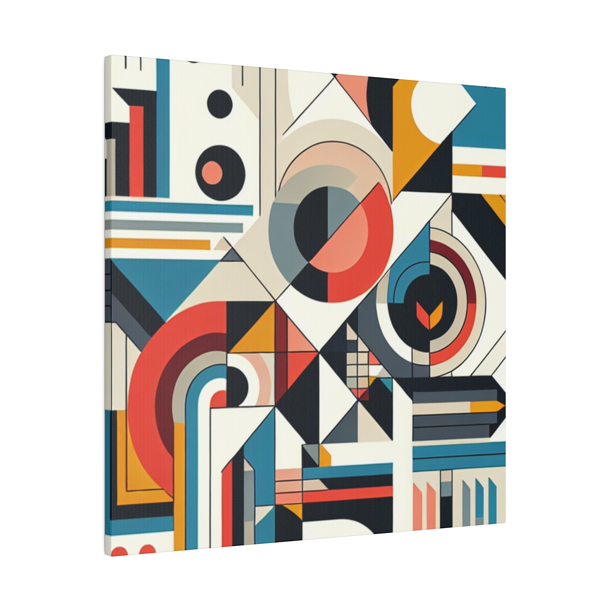 Convergence of Kaleidoscopic Parallels Geometric Painting Canvas