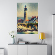 Impressionist Beacon Coastal Wall Art Lighthouse Painting Canvas