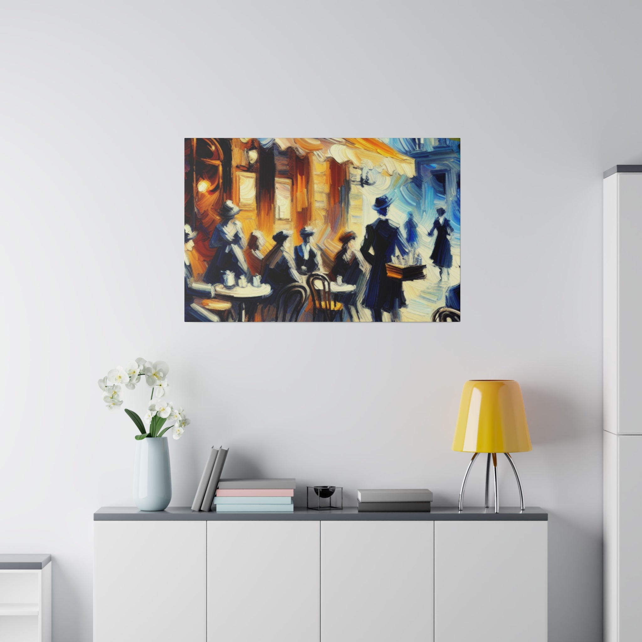 Espresso Serenity Blend Street Cafe Artwork Canvas