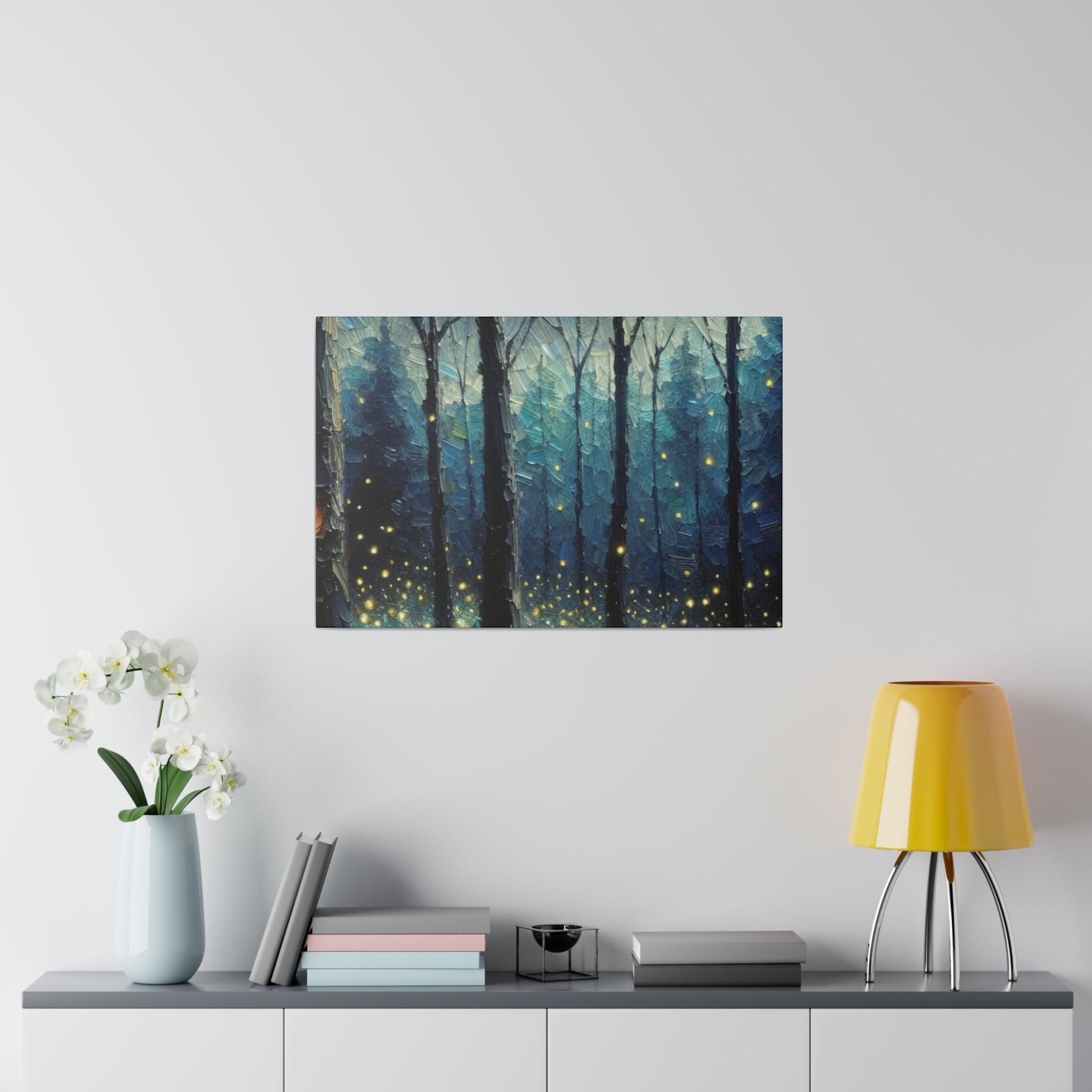 Luminary Glade Firefly Forest Painting Canvas