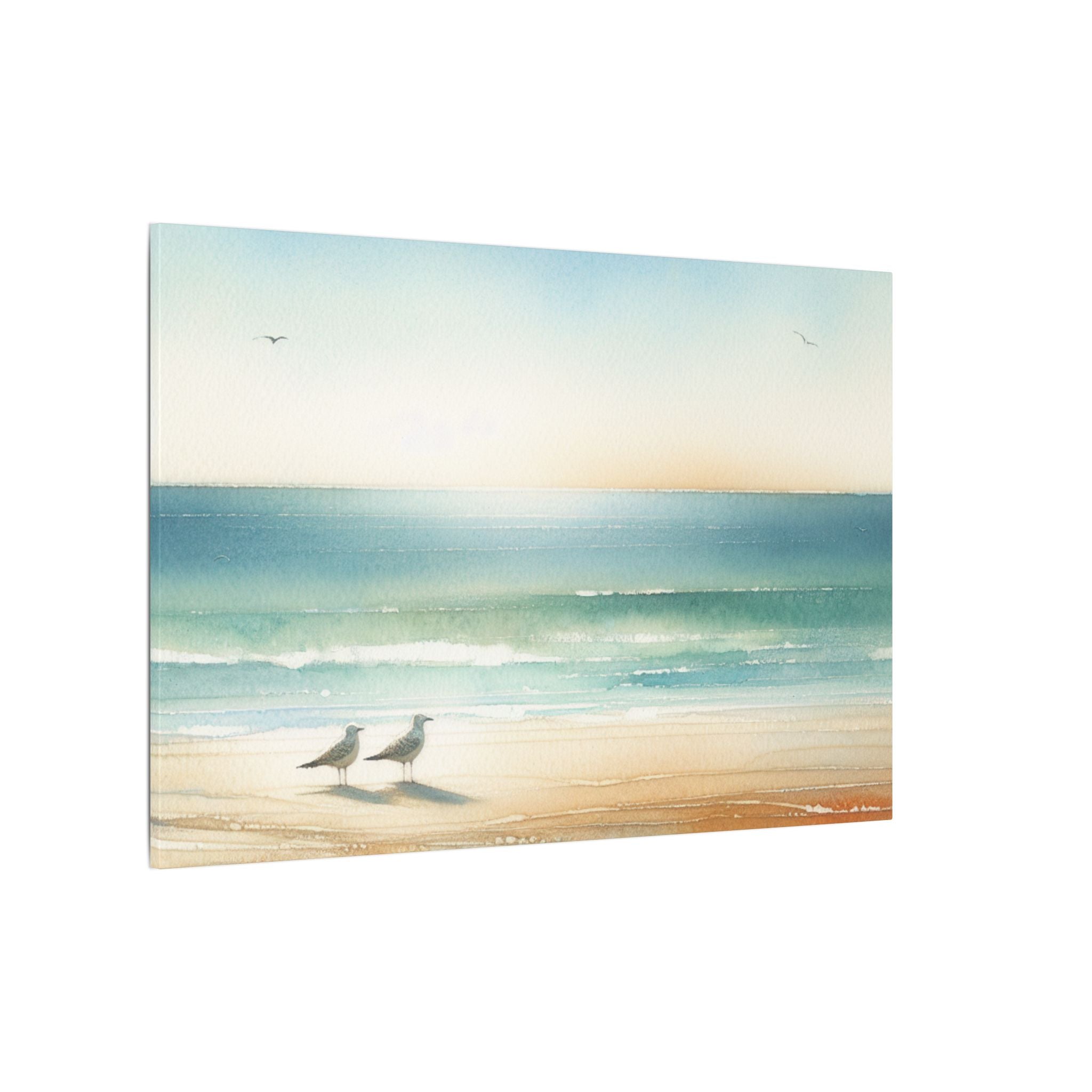 Two Seagulls by the Shore Canvas