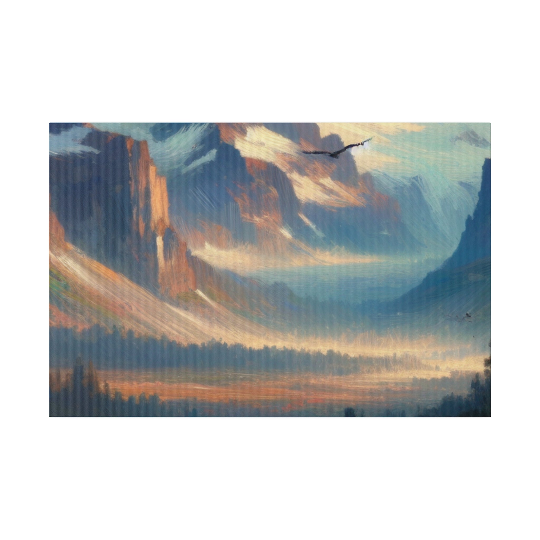 Majestic Swirl Mountain Landscape Painting Canvas