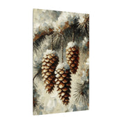 Snowy Pinecones Canvas