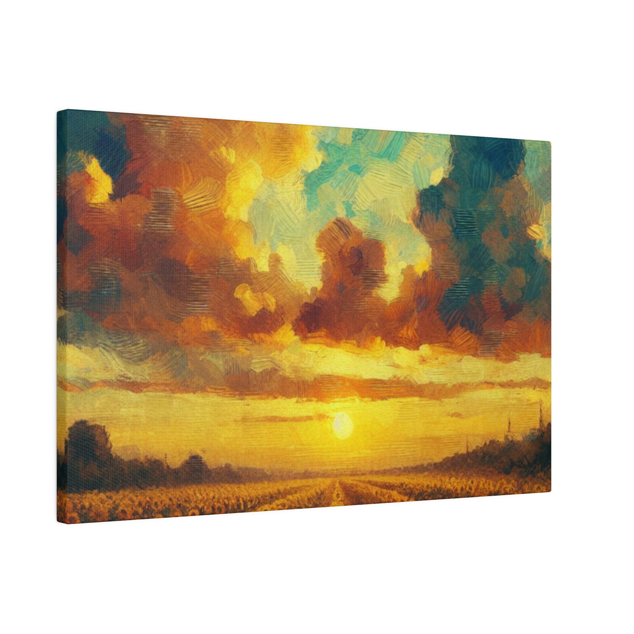 Country Serenity Floral Wall Art Sunflower Painting Canvas