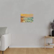 Sunset Serenity Vintage Impressionist Beach Painting Canvas