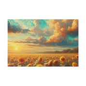 Sunlit Serenity Floral Wall Art Sunflower Painting Canvas