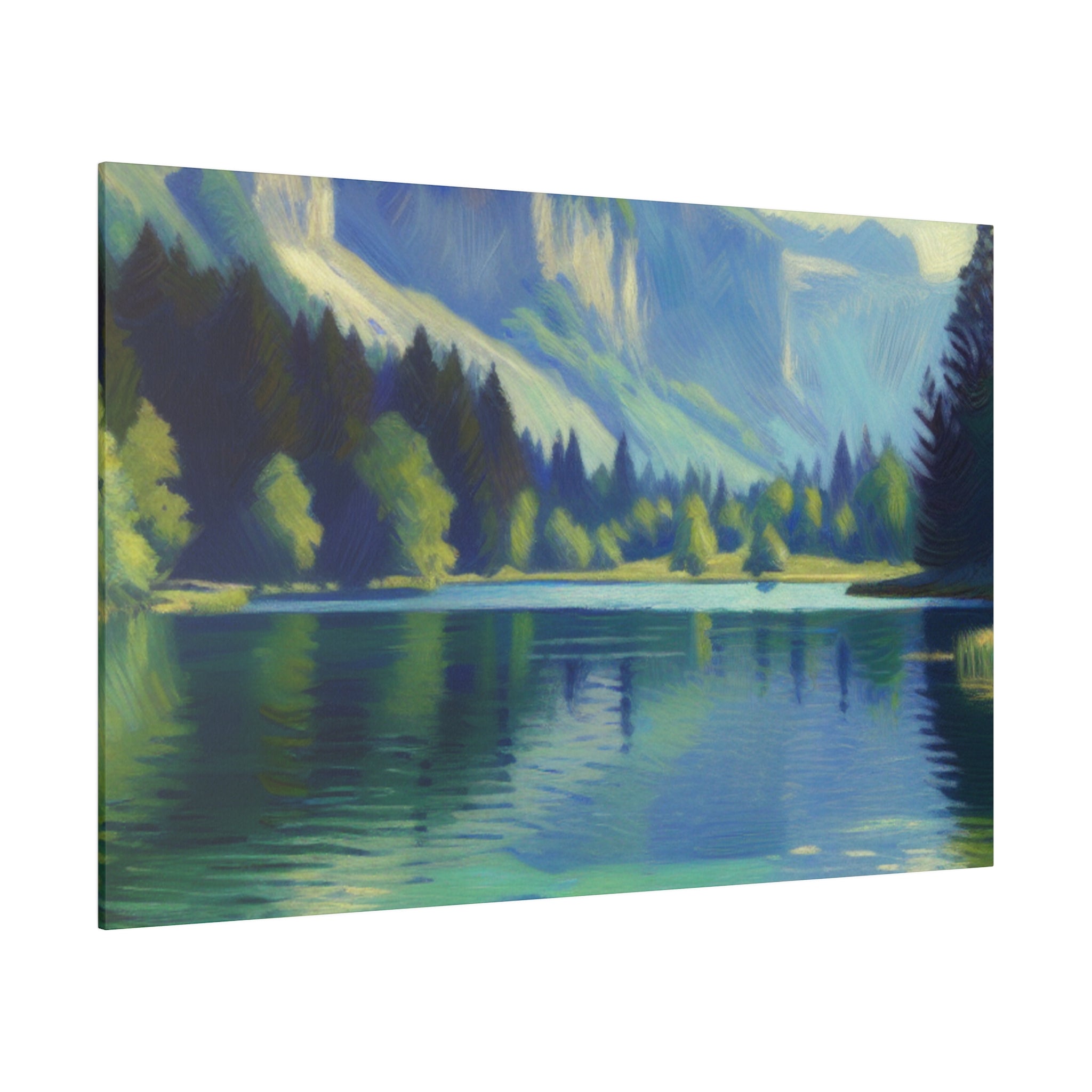 Tranquil Lake Serenity Lake Painting Canvas