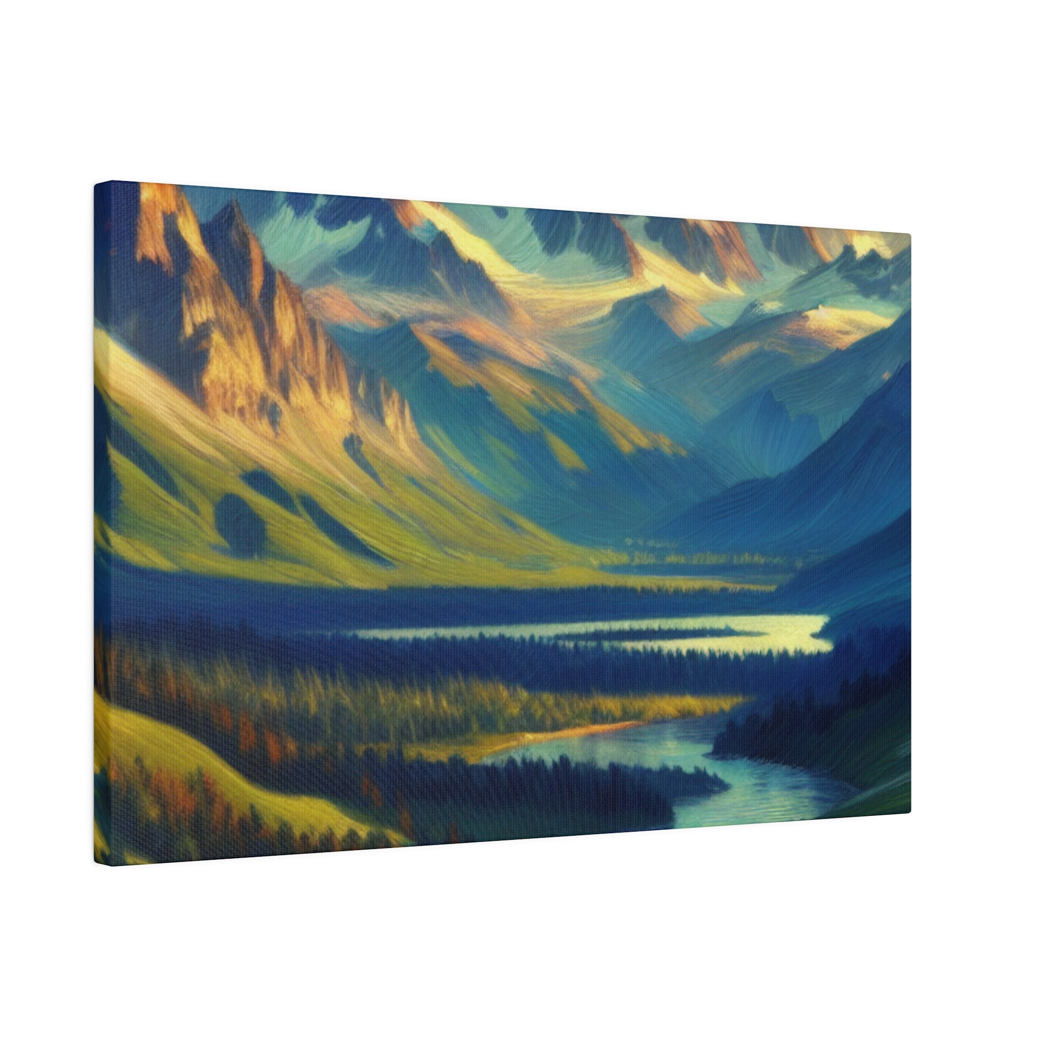 Whispering Peaks Impressionist Mountain Scape Mountain Landscape Painting Canvas