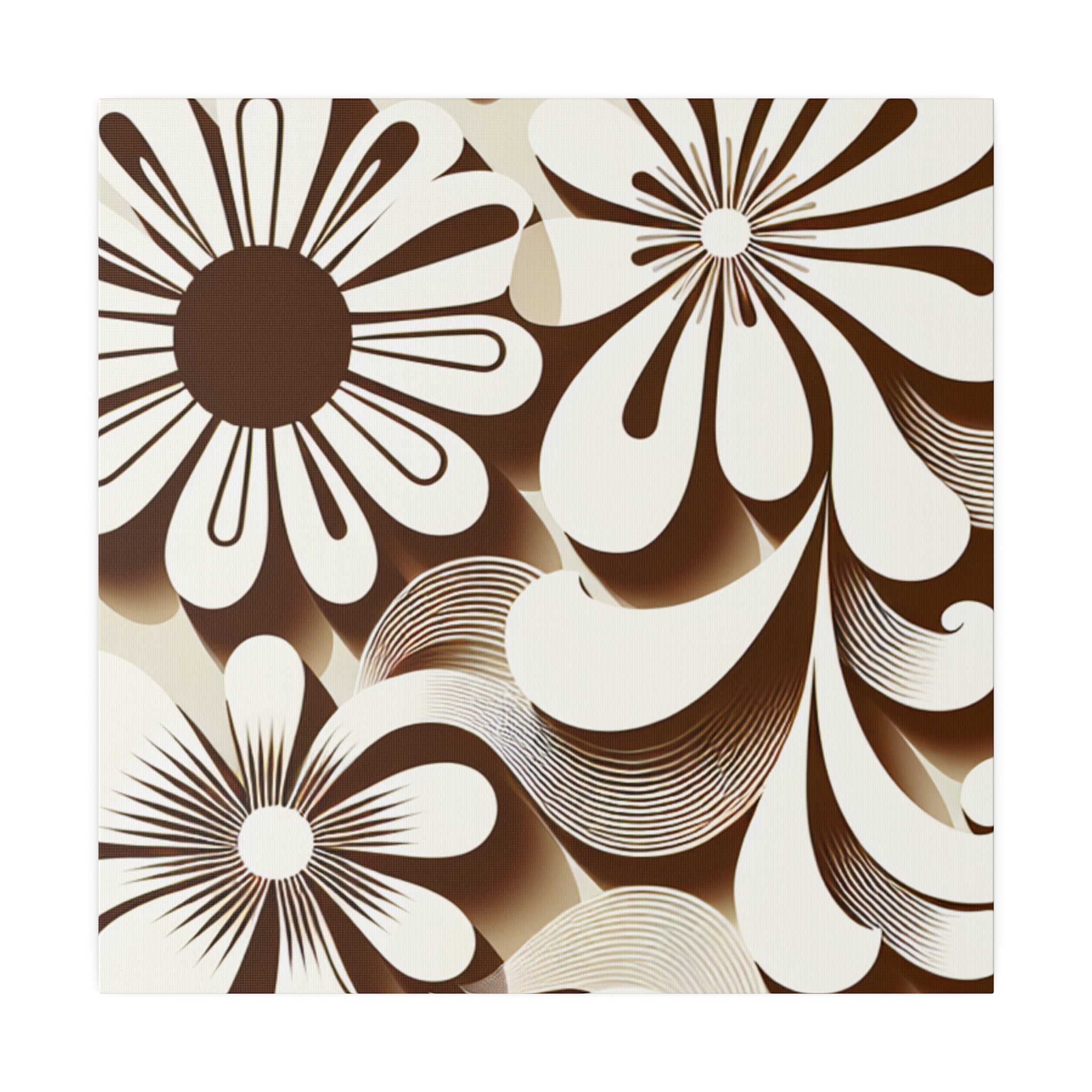 Psychedelic Petal Explosion: The 70s Floral Reverie Floral Wall Art 70s Artwork Canvas