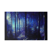 Whispering Blue Timber Symphony Forest Painting Canvas