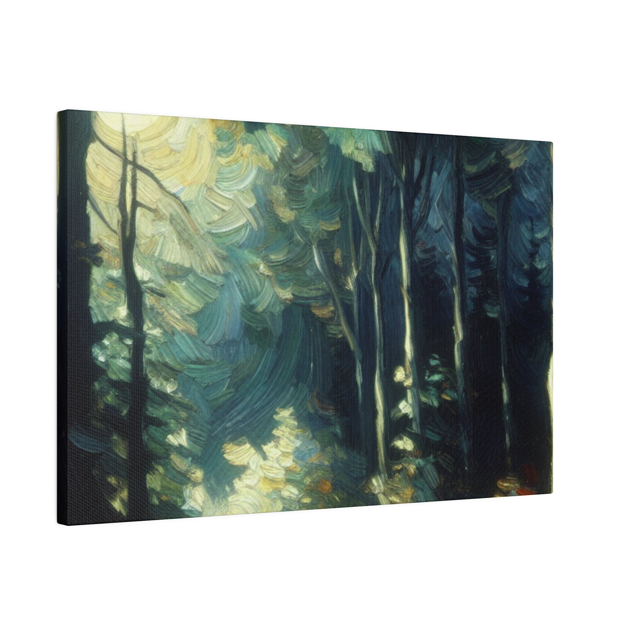 Bright Moonlight Forest Painting Canvas