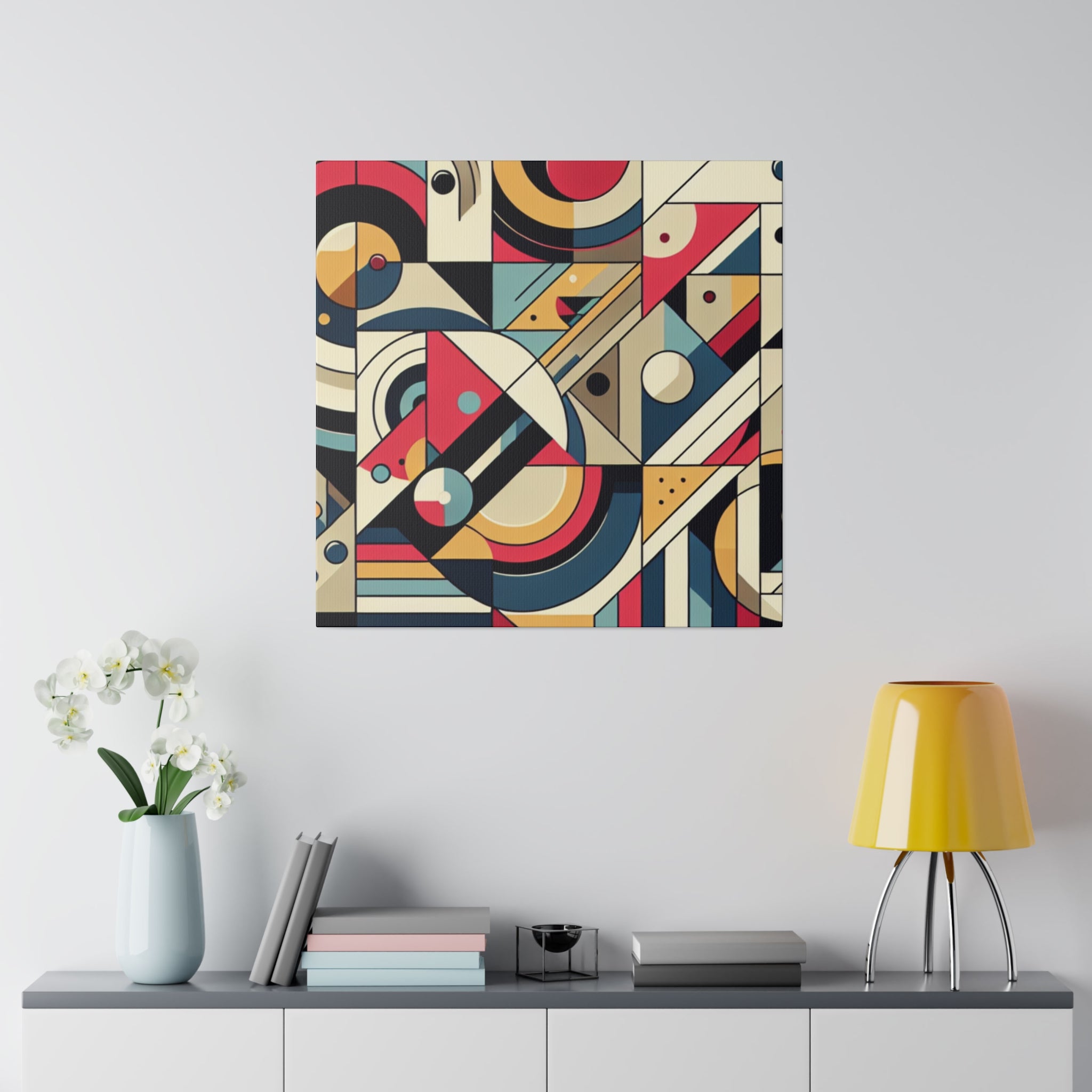 Abstract Pulsations Geometric Painting Canvas