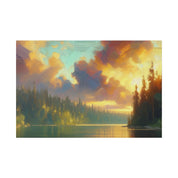 Serene Lakeside Whisper Lake Painting Canvas