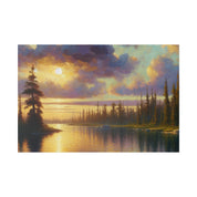 Serenity Lake Mirage Lake Painting Canvas