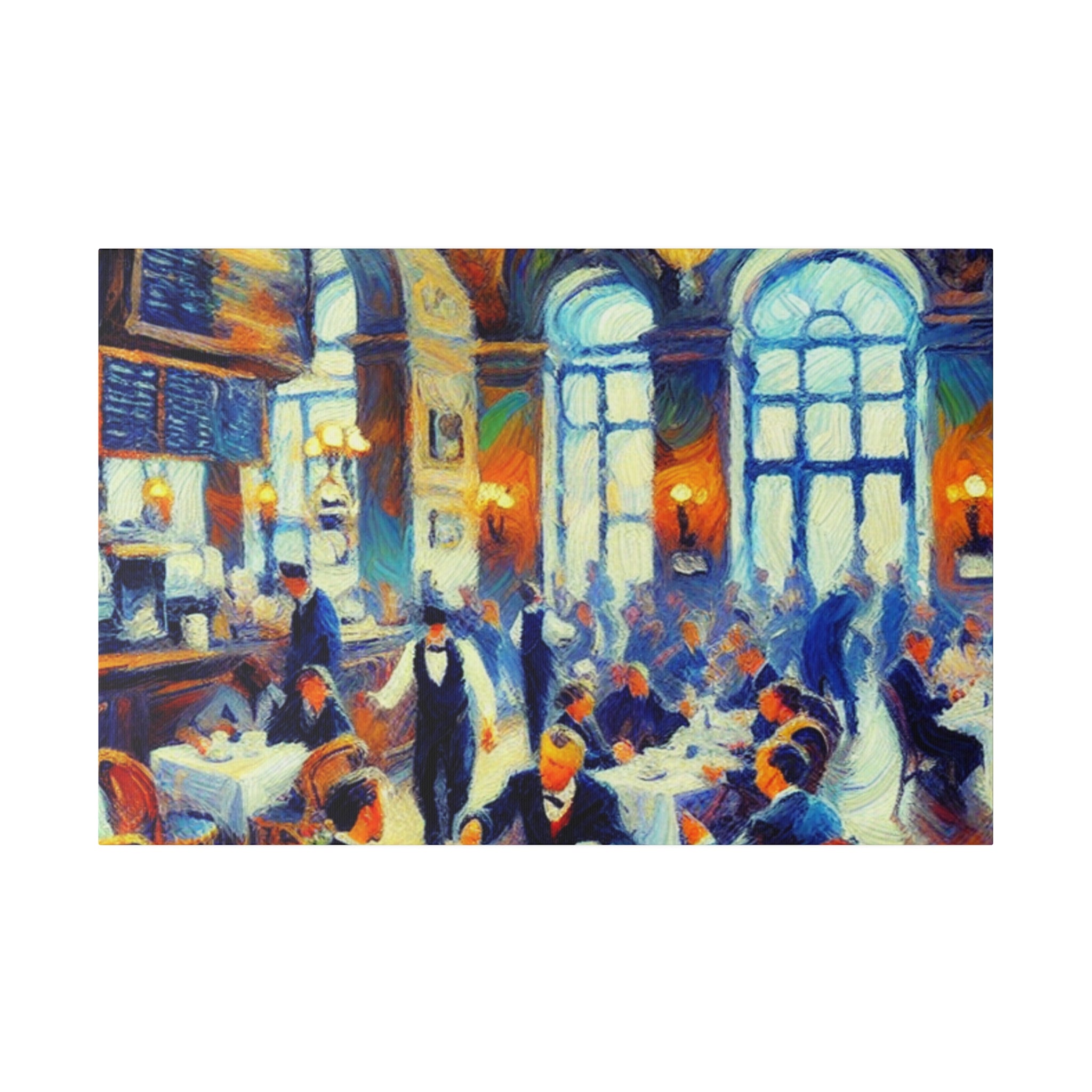 Espresso Dream Drips Formal European Cafe Artwork Canvas