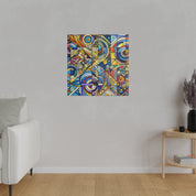 Geometric Curves Abstract Artwork Painting Canvas