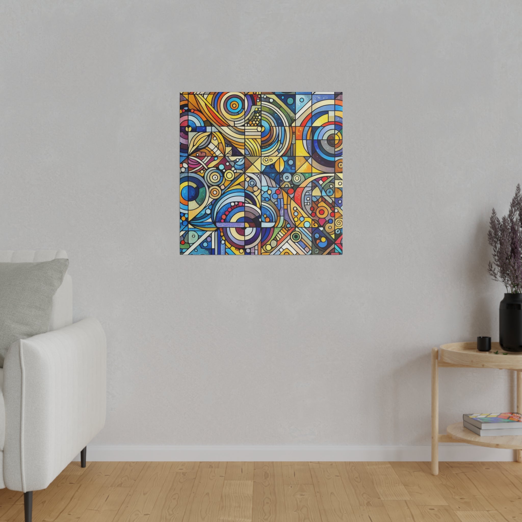 Geometric Curves Abstract Artwork Painting Canvas