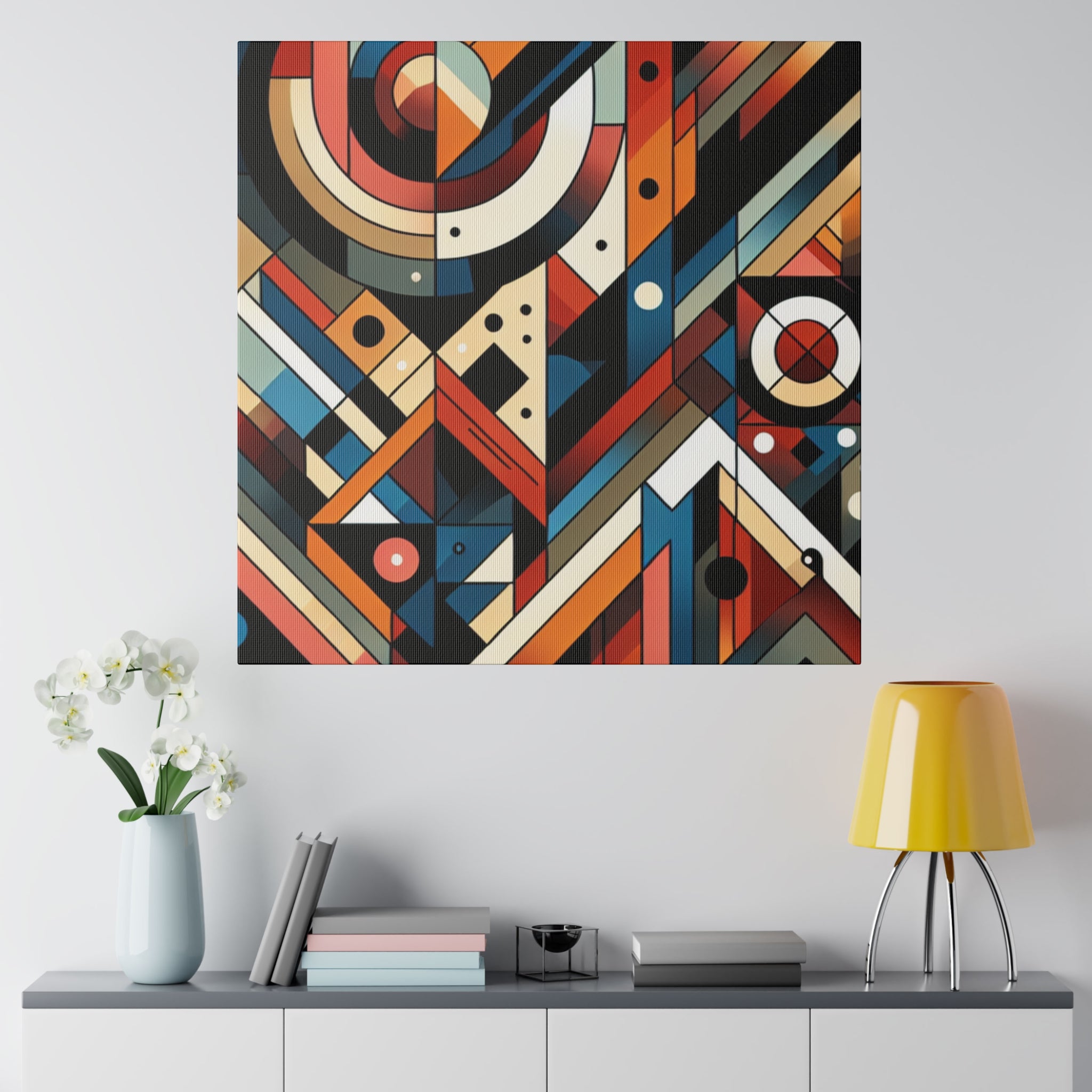 Vibrant Maximalist Symphony Geometric Painting Canvas