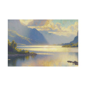 Serene Lake Mirage Lake Painting Canvas